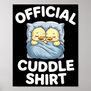 Cute Duck Couple Snuggle Cuddle Poster