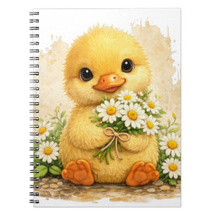 Cute Duck Daisy Kawaii Notebook Design