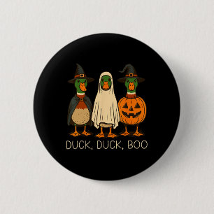 Cute Duck Duck Boo Funny Spooky Goose Halloween Fa 2 Inch Round Button