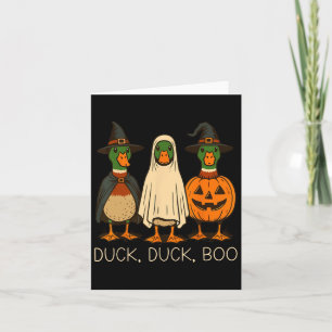 Cute Duck Duck Boo Funny Spooky Goose Halloween Fa Card