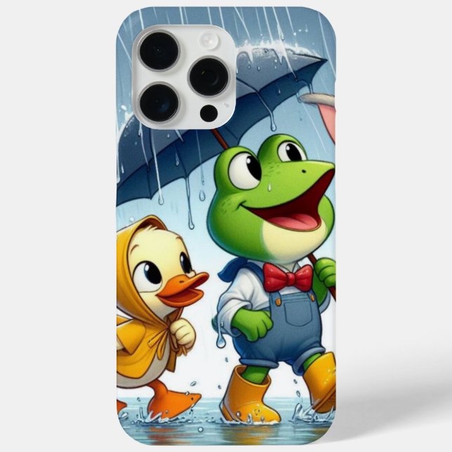 Cute duck, frog, in the rain Case-Mate iPhone case (Back)