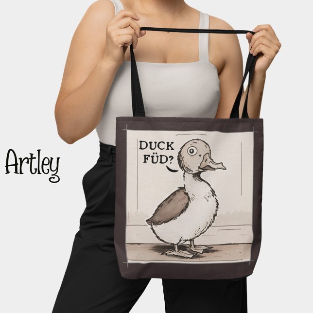 Cute Duck, Funny Duck Joke Tote Bag (Creator Uploaded)