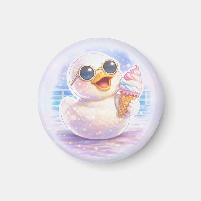 Cute Duck Ice Cream  Magnet (Front)