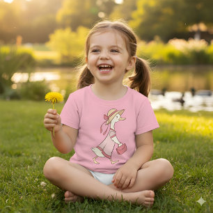 Cute Duck in Pink Dress T-Shirt