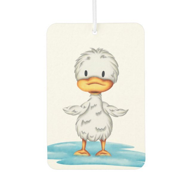 Cute Duck in Puddle Illustrated  Air Freshener (Front)
