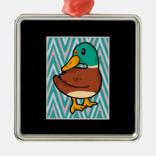 Cute Duck Metal Ornament
