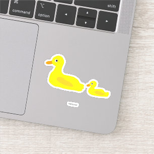 Cute Duck Parent Mom Ducking Cartoon Illustration