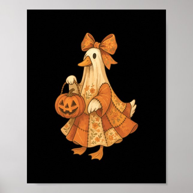 Cute Duck Patchwork Halloween Party Poster (Front)