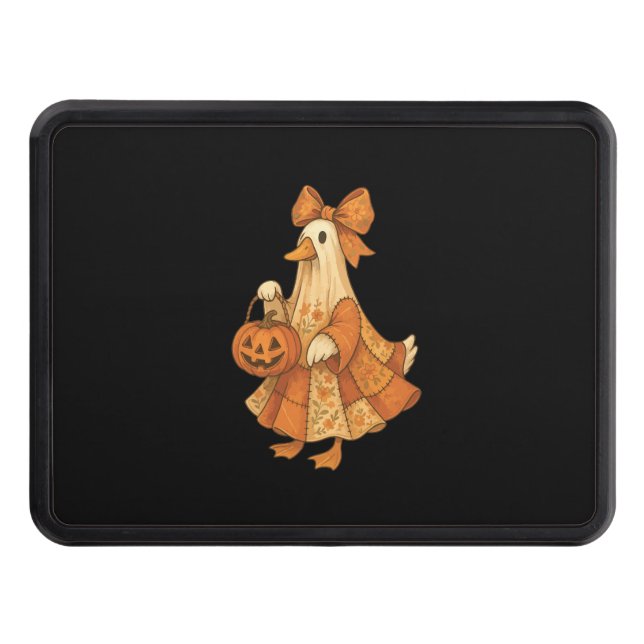 Cute Duck Patchwork Halloween Party Trailer Hitch Cover (Front)