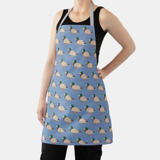 Cute Duck Pattern on Blue Apron (Insitu)