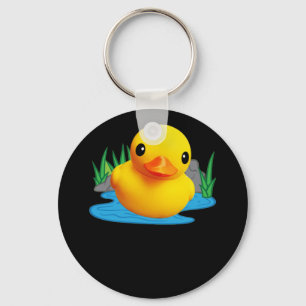 Cute Duck Rubber Duckling 3D Effect Keychain