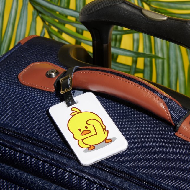 Cute Duck Rubber Duckling Animal Lover Gift Luggage Tag (Front Insitu 1)