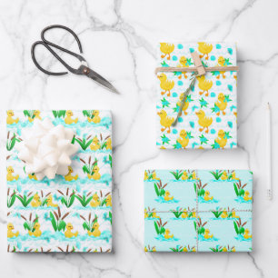 cute duck tiled pattern party wrapping paper sheet