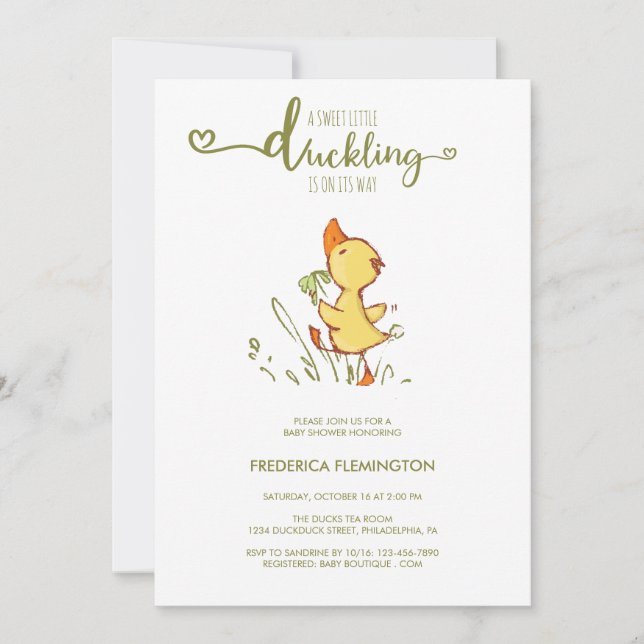 Cute Duckling Baby Shower Invitation (Front)