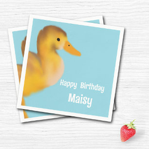 Cute Duckling Birthday Napkin