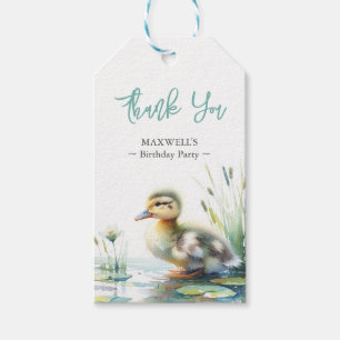 Cute Duckling Birthday Party Favour Gift Tags