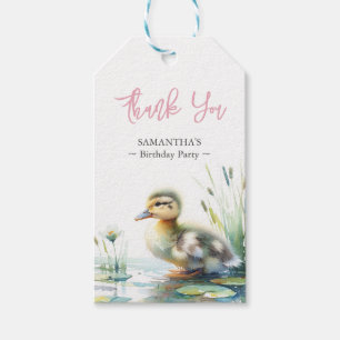 Cute Duckling Birthday Party Girl Favour Gift Tags