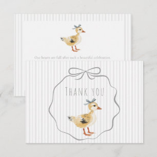 Cute Duckling Watercolor Boy Baby Shower Thank You Card