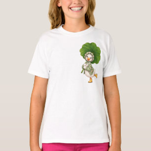Cute Duckling with Leaf Umbrella – Whimsical Sprin T-Shirt