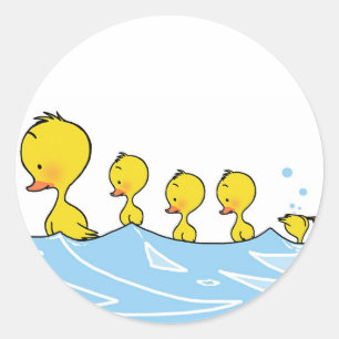 Cute Ducklings in Water Sticker  