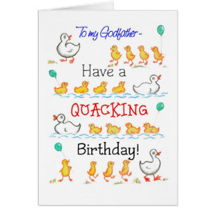 Cute Ducklings Quacking Birthday, for Godfather