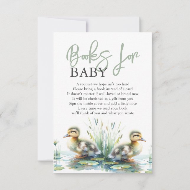 Cute Ducks Books for Baby Gender Neutral Invitation (Front)