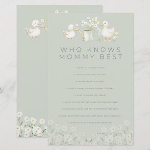 Cute Ducks & Daisies Mommy Baby Shower Games