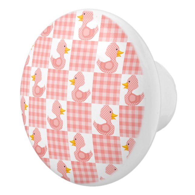 Cute Ducks (Orange) Ceramic Knob (Right)