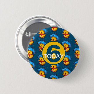 Cute Ducks Under Umbrellas Kids Birthday Age 2 Inch Round Button
