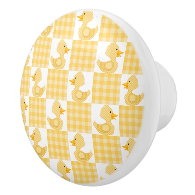Cute Ducks (Yellow) Ceramic Knob (Right)