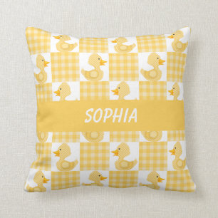 Cute Ducks (Yellow) Throw Pillow