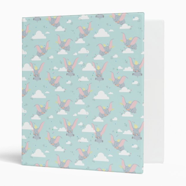 Cute Dumbo Blue Tribal Pattern Binder (Front/Inside)