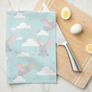 Cute Dumbo Blue Tribal Pattern Kitchen Towel