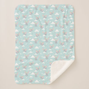 Cute Dumbo Blue Tribal Pattern Sherpa Blanket