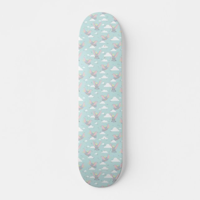 Cute Dumbo Blue Tribal Pattern Skateboard (Front)