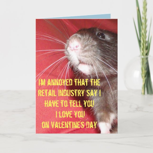 cute Dumbo rat Valentine card (Front)