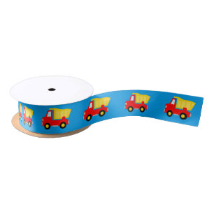 Cute dump truck boys baby shower satin gift ribbon