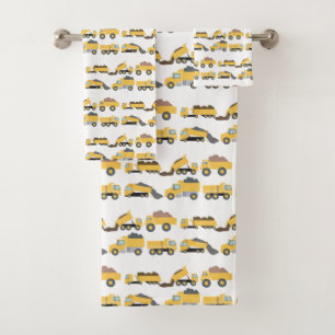Cute Dump Trucks Construction Trucks Boys Bath Towel Set
