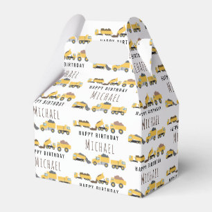Cute Dump Trucks Construction Trucks Custom Name Favor Box