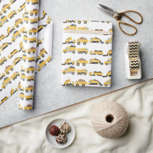 Cute Dump Trucks Construction Trucks Wrapping Paper