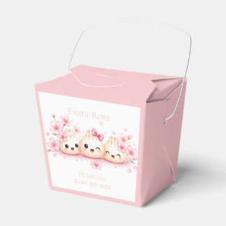 Cute Dumpling Girl Baby Shower Favor Box