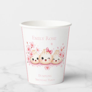Cute Dumpling Girl Birthday Party Paper Cups