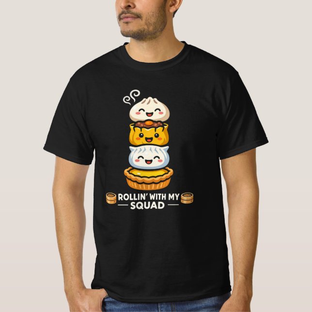 Cute Dumpling Squad Funny Food Lover T-Shirt (Front)