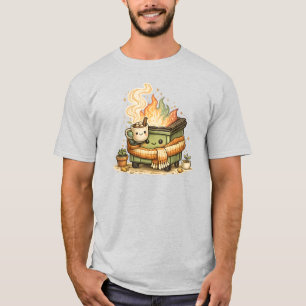 Cute Dumpster Fire Cozy Chaos Funny Aesthetic T-Sh T-Shirt