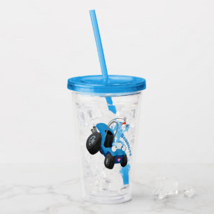 Cute dune buggy off road vehicle cartoon acrylic tumbler
