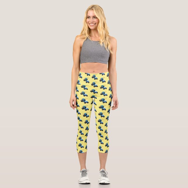 Cute dune buggy off road vehicle cartoon  capri leggings (Front)