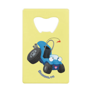 Cute dune buggy off road vehicle cartoon  credit card bottle opener