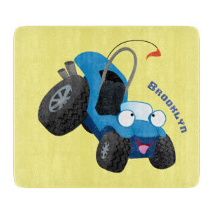 Cute dune buggy off road vehicle cartoon  cutting board