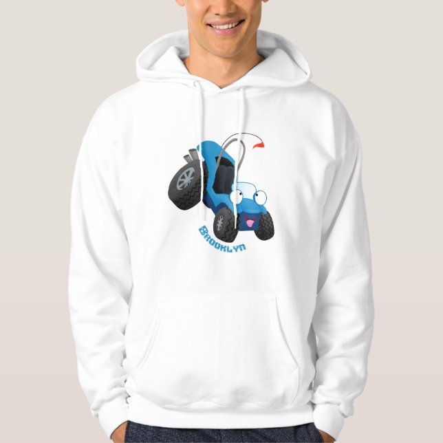 Cute dune buggy off road vehicle cartoon hoodie (Front)