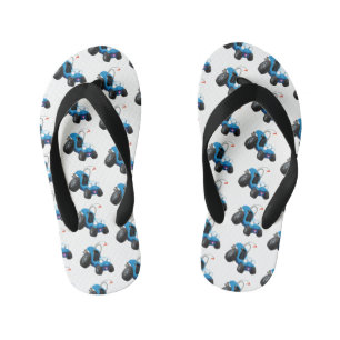 Cute dune buggy off road vehicle cartoon kid's flip flops